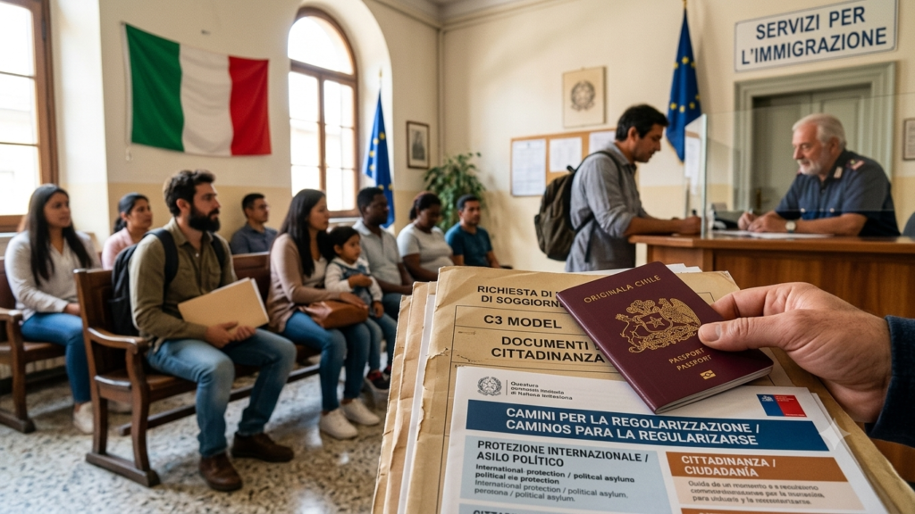 Caminos para regularizarse (Incluyendo el Asilo Político), imagen reproducida por inteligencia artificial