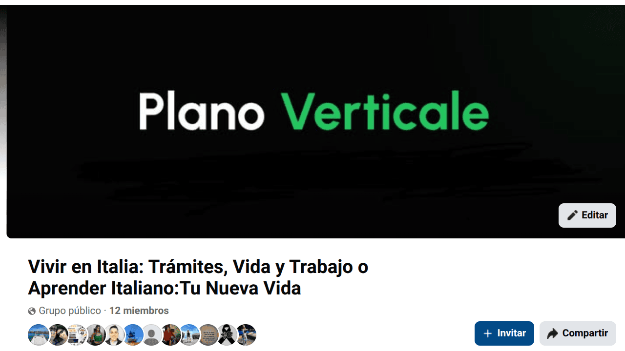 Grupo Facebook Plano Verticale